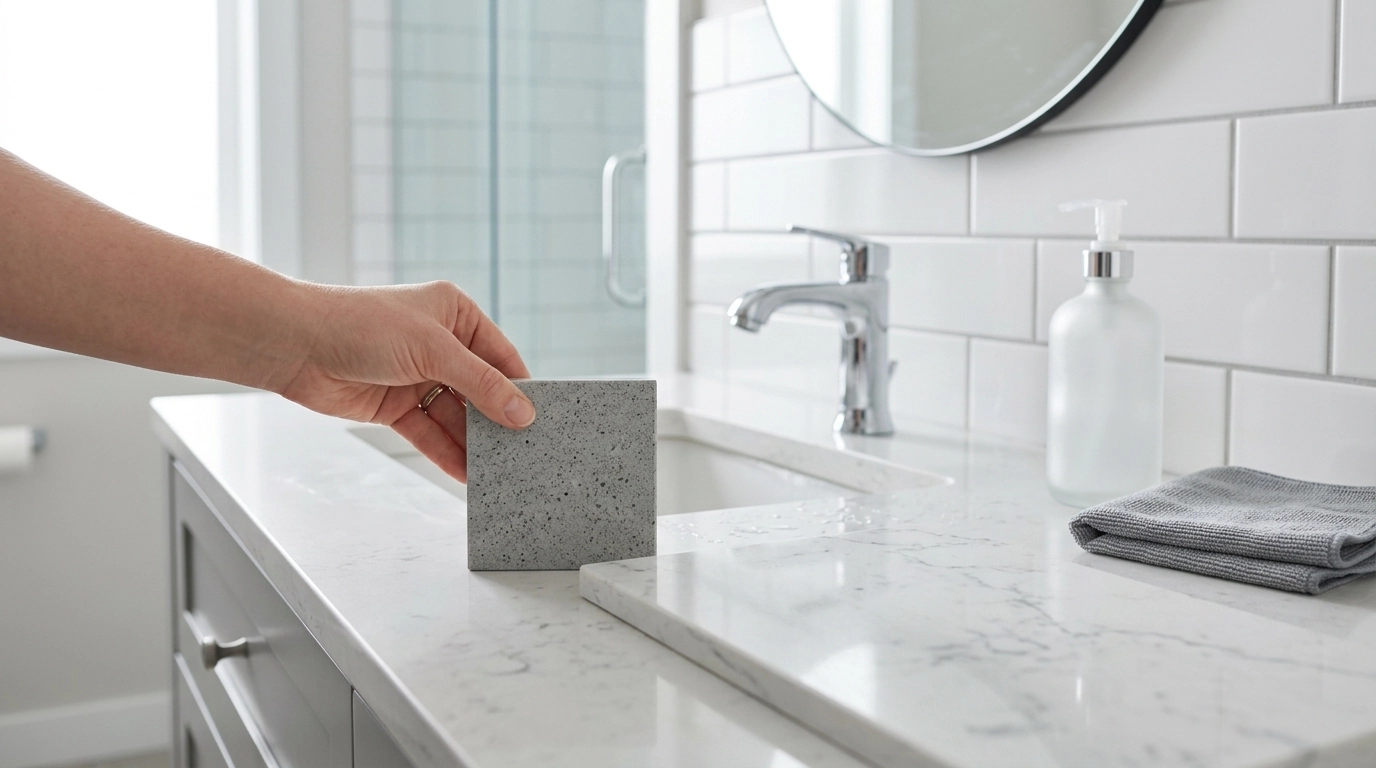 Choosing Quartz for a Bathroom Vanity: Color, Finish & Care