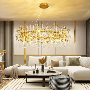 Gold Round Crystal Chandelier: Living & Dining Room Guide